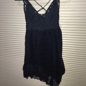 Blue free people lace dress
